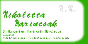 nikoletta marincsak business card